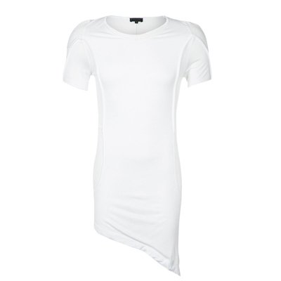 Überlanges weißes T-Shirt im experimentellen Look